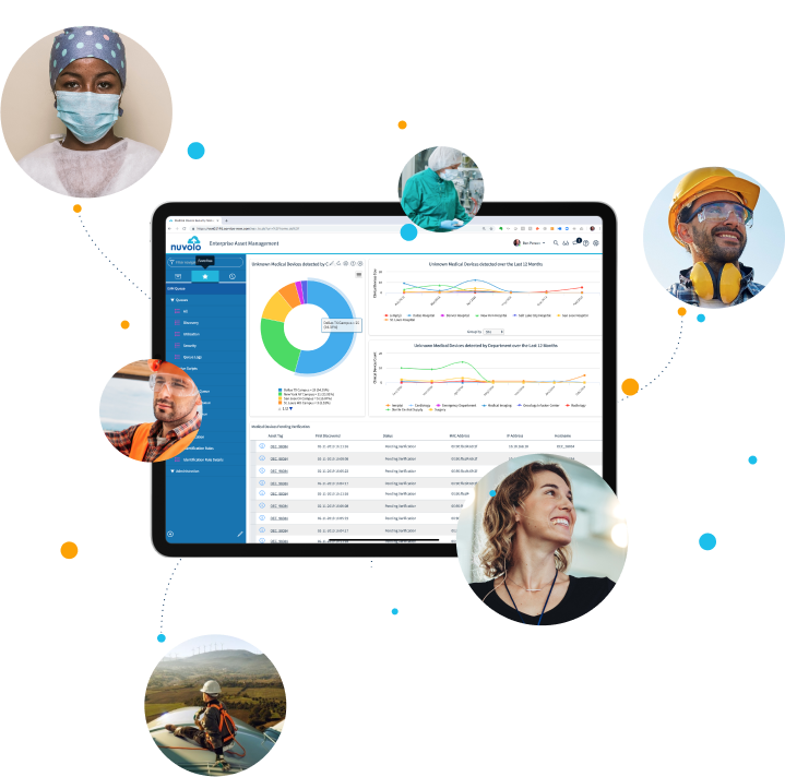 Team collaborating in a connected workplace
